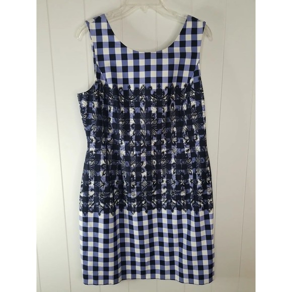 Tahari Dresses & Skirts - Tahari Arthur Levine Dress Womens Size 14 Petite Blue White Floral Checkered